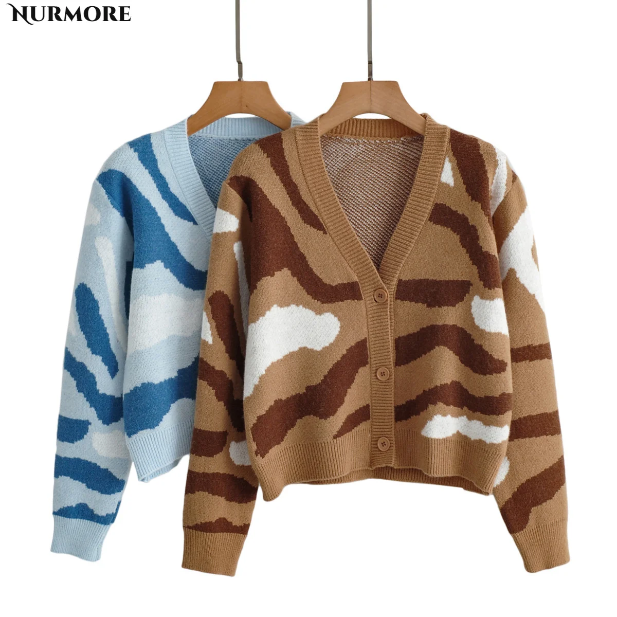 

Женский вязаный кардиган с длинным рукавом, на пуговицах