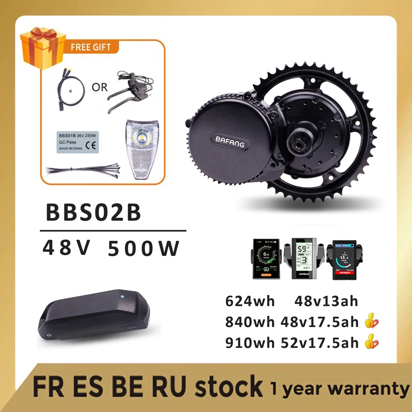 Мотор Bafang BBS02B BBS02 48 в 500 Вт наборы для переоборудования электродвигателя