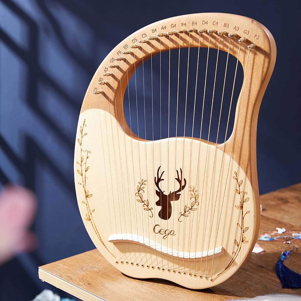 

19 Strings Lyre Harp Piano 16-String Small Harp Easy To Learn Portable 19-String Lyre Piano Niche Instrument With Tuning Tool