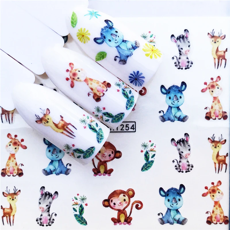 

2021New Decorative Nail Stick Nail Decoration Slider Nail Stick Cartoon Animal Nail Stick Elk Panda GirAffe Nail Stick Tool