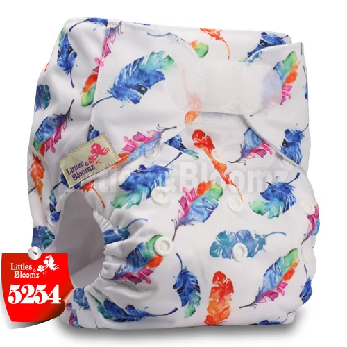 [Littles&Bloomz] Детские Моющиеся Многоразовые, настоящая стандартная ткань, застежка-липучка, карман для подгузников, пеленки, обертывание, подходит для рождения в горшке - Цвет: 5254