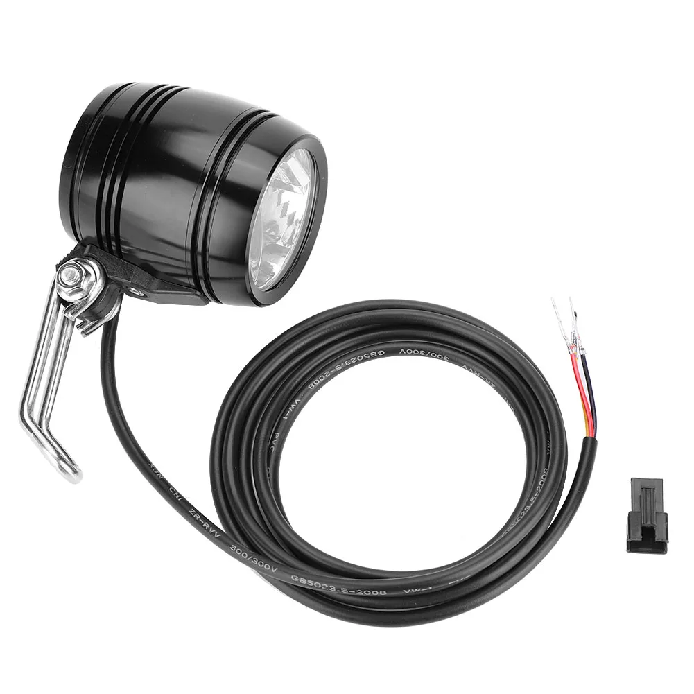 

LED Aluminum E-bike Headlight Horn 2 In 1 Set Front Light Headlamp light (Black)