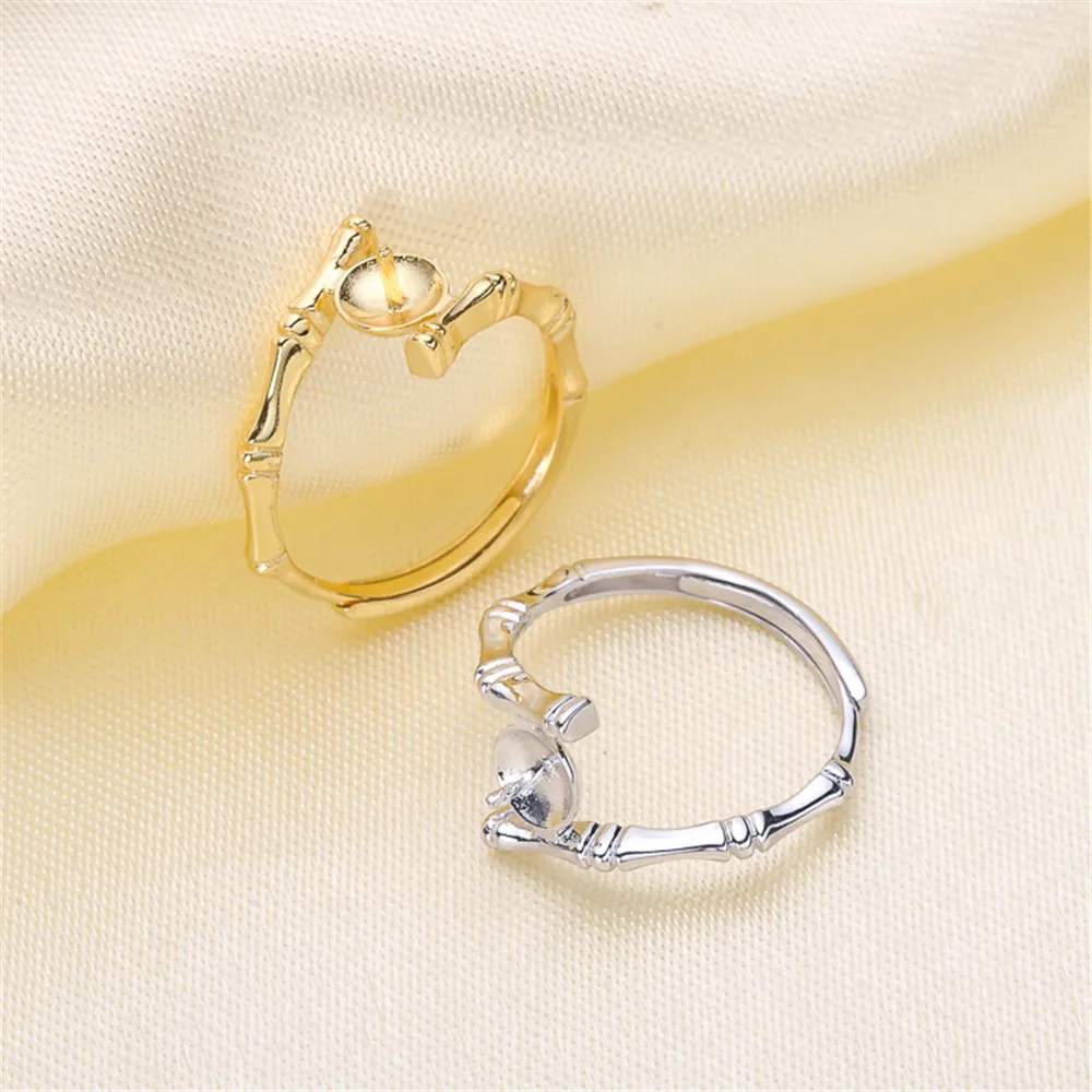 

Fashion Rings Resizable Design Rings Base 925 Sterling Silver Pearl Rings Settings Women DIY Pearl Rings Accessory No Pearl