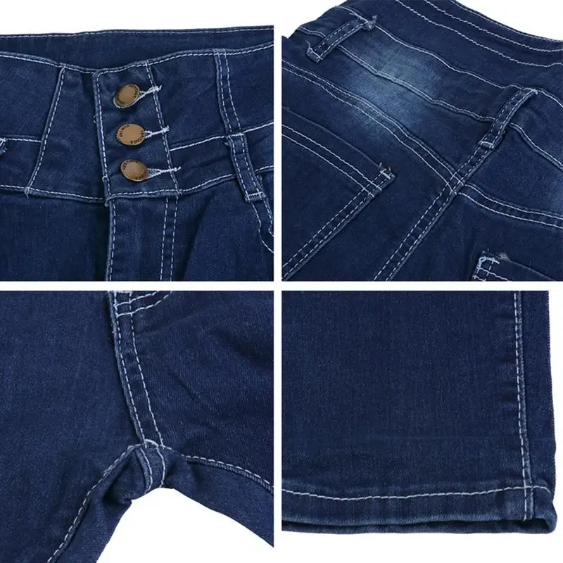 

New Woman Denim Pencil Pants Ladies High Stretch Jeans Women High Waist Jeans Trousers with Button Plus size 2XL