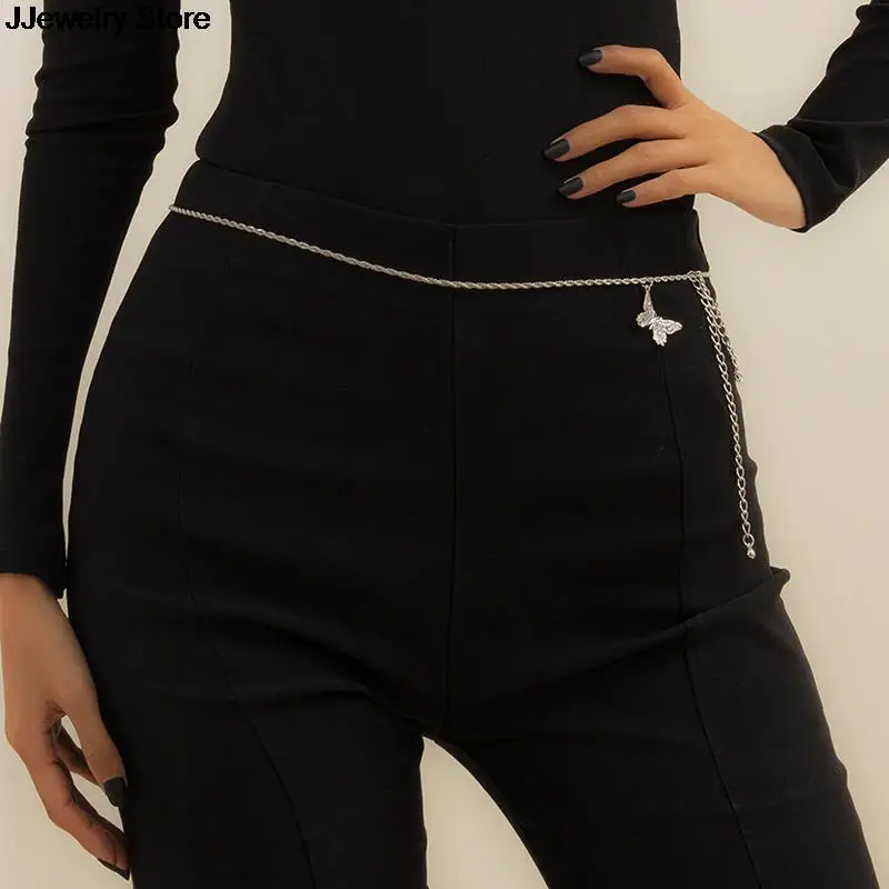 1pc Sexy Body Jewelry Rhinestone Tennis Waist Chain for Women Beach Charm Bikini Belly Butterfly Belt |