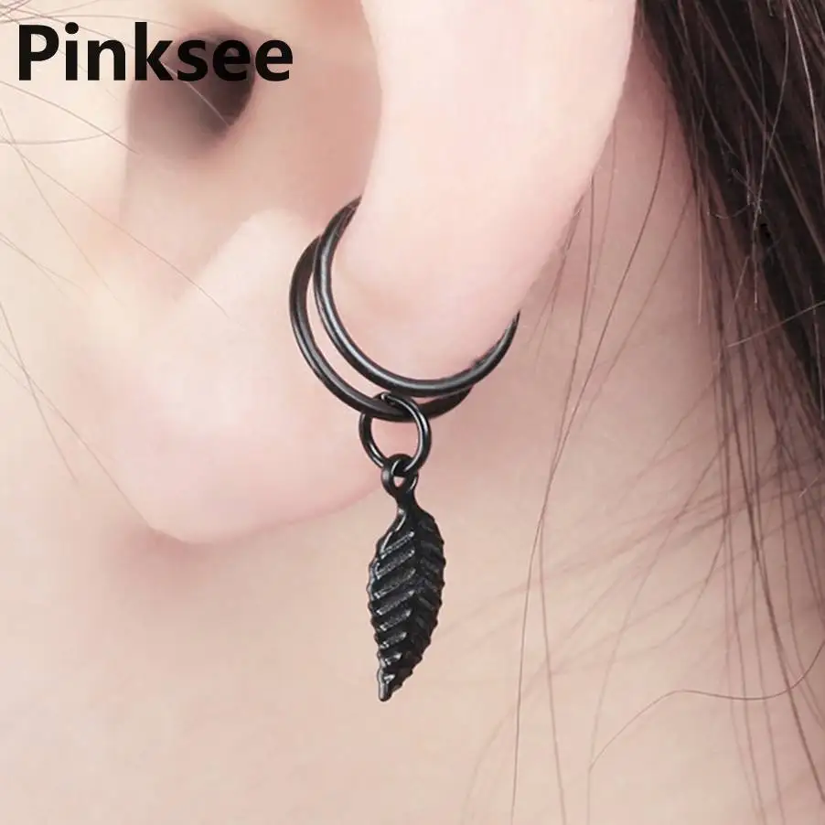 AA Black 1 шт.,, длинные серьги в форме трубки, простые клипсы, хрящи, серьги для женщин, панк, не пирсинг, ювелирное изделие, серебро, золото, цвет - Окраска металла: AA Black