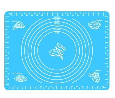 Blue 40x30cm Многоразовый силиконовый коврик для выпечки Эко-коврик для раскатки теста большой антипригарный коврик для духовки Кондитерские аксессуары инструменты новые - Цвет: Blue 40x30cm