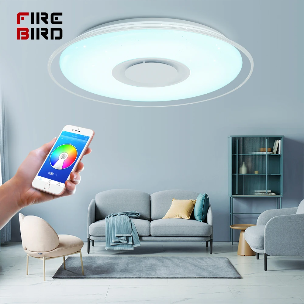 Современные светодиодные потолочные лампы Домашний Светильник ing 36 Вт 52 Вт RGB приложение Bluetooth музыкальный светильник для спальни лампы для гостиной умный потолочный светильник