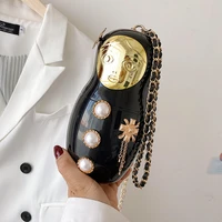 pvc acrylic small round bag female 2021 new personality funny doll ins net red wild cross body chain bag