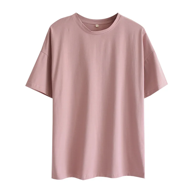 

Summer cotton men's short-sleeved T-shirt couple multicolor increase loose pajamas simple solid color ladies home service shirt