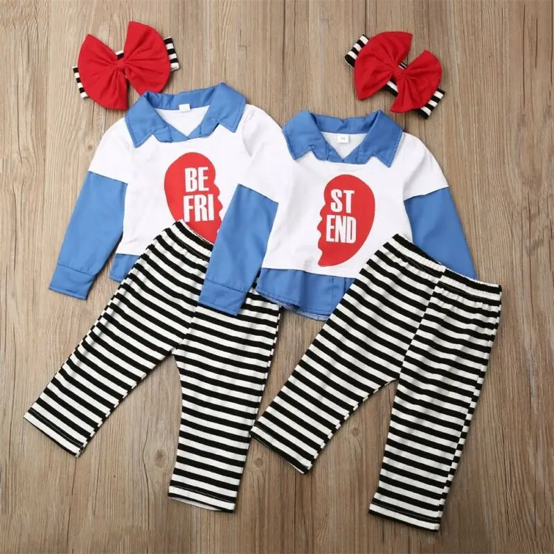 Комбинированная одежда Emmababy для маленьких девочек 3 предмета рубашка с длинным
