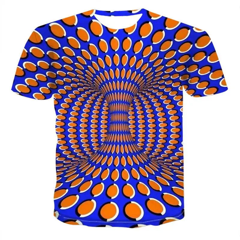 

2020 new vertigo men's 3d printing T-shirt casual all-match milk silk men's/children's short sleeve