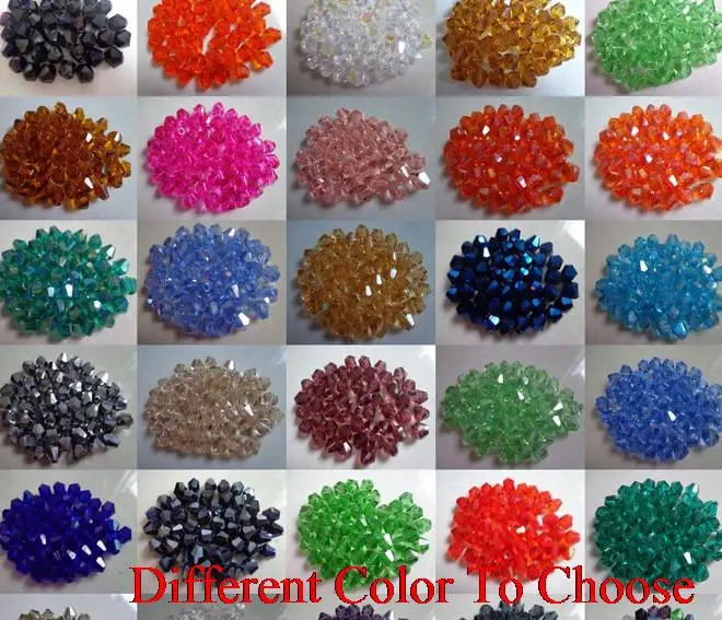 

4mm 1000Pcs/lot hohrt45st mix color Bicone Faceted Glass Crystal Beads Black White Colored Mixed For Jewelry Making Spacer