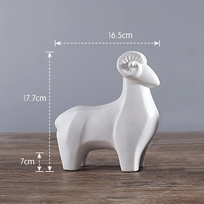 

Home Decoration Accessories Adornos Para Casa Ceramic Sheep Entrance Creative Office Desk Cute Animal Furnishing Lamb Black