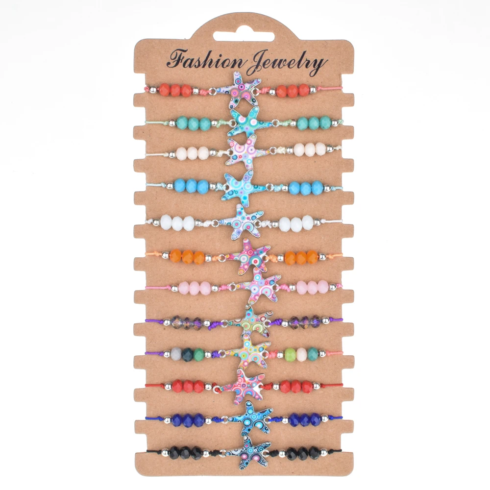 12 шт./лот хрустальные бусины браслеты с единорогом наборы для женщин