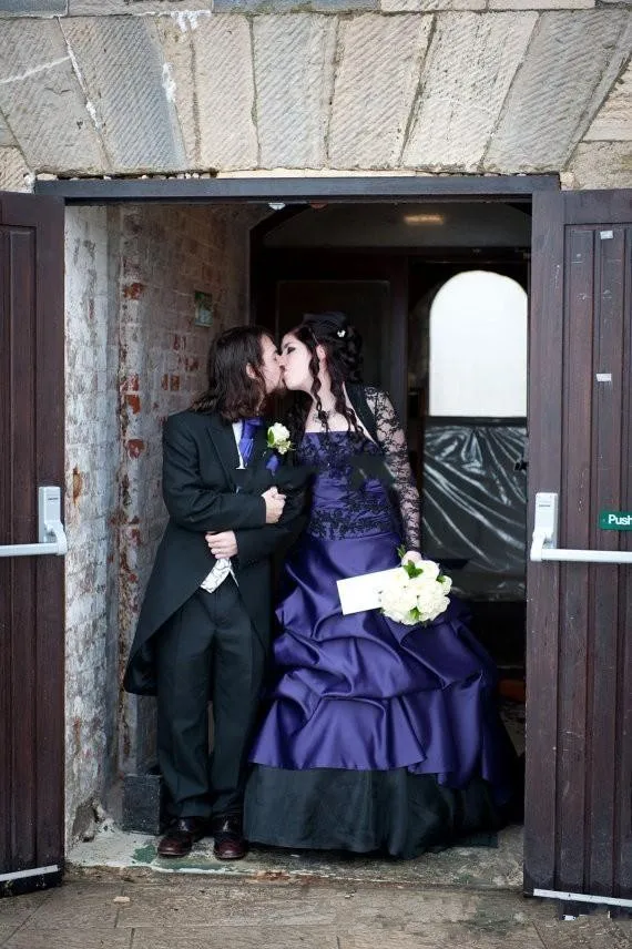 Викторианская готика искусственное свадебное платье с длинным рукавом