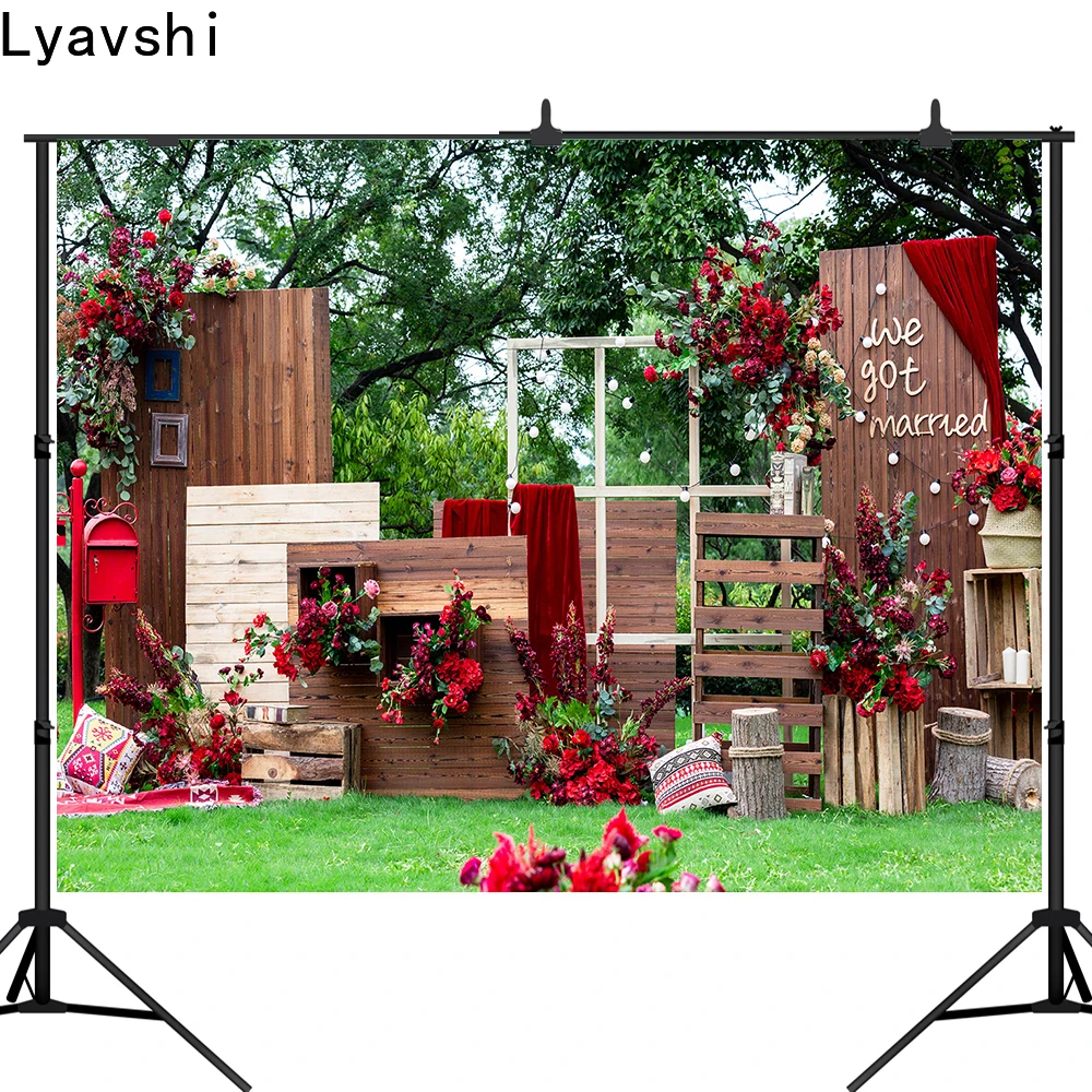 Виниловый фон для свадебной фотосъемки Lyavshi с изображением весеннего парка