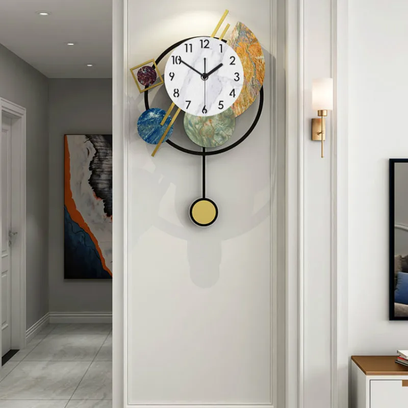 

Nordic Luxury Wall Clock Mute Large Art Simple Modern Living Room Wall Clock Creative Decoracion Hogar Home Decor Clock DA60WC