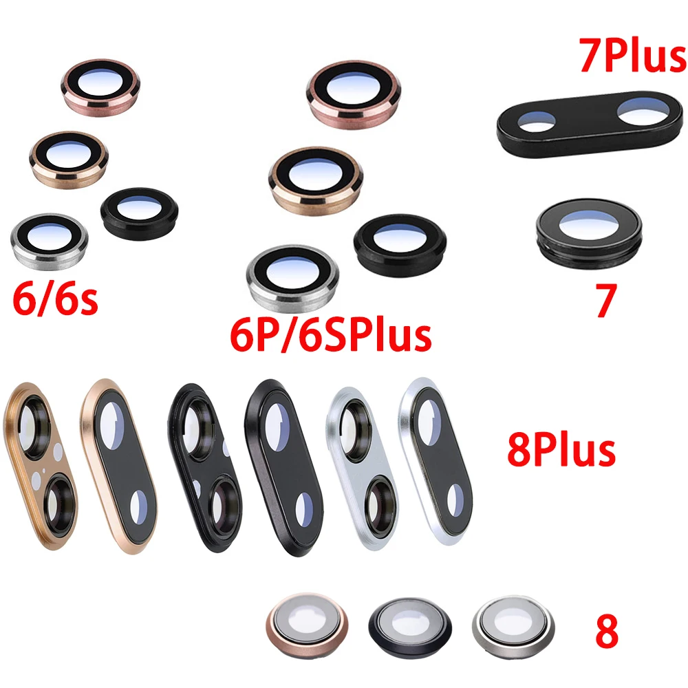 Задняя крышка объектива камеры стеклянная с рамкой запасная часть для iPhone 6 6s 6plus