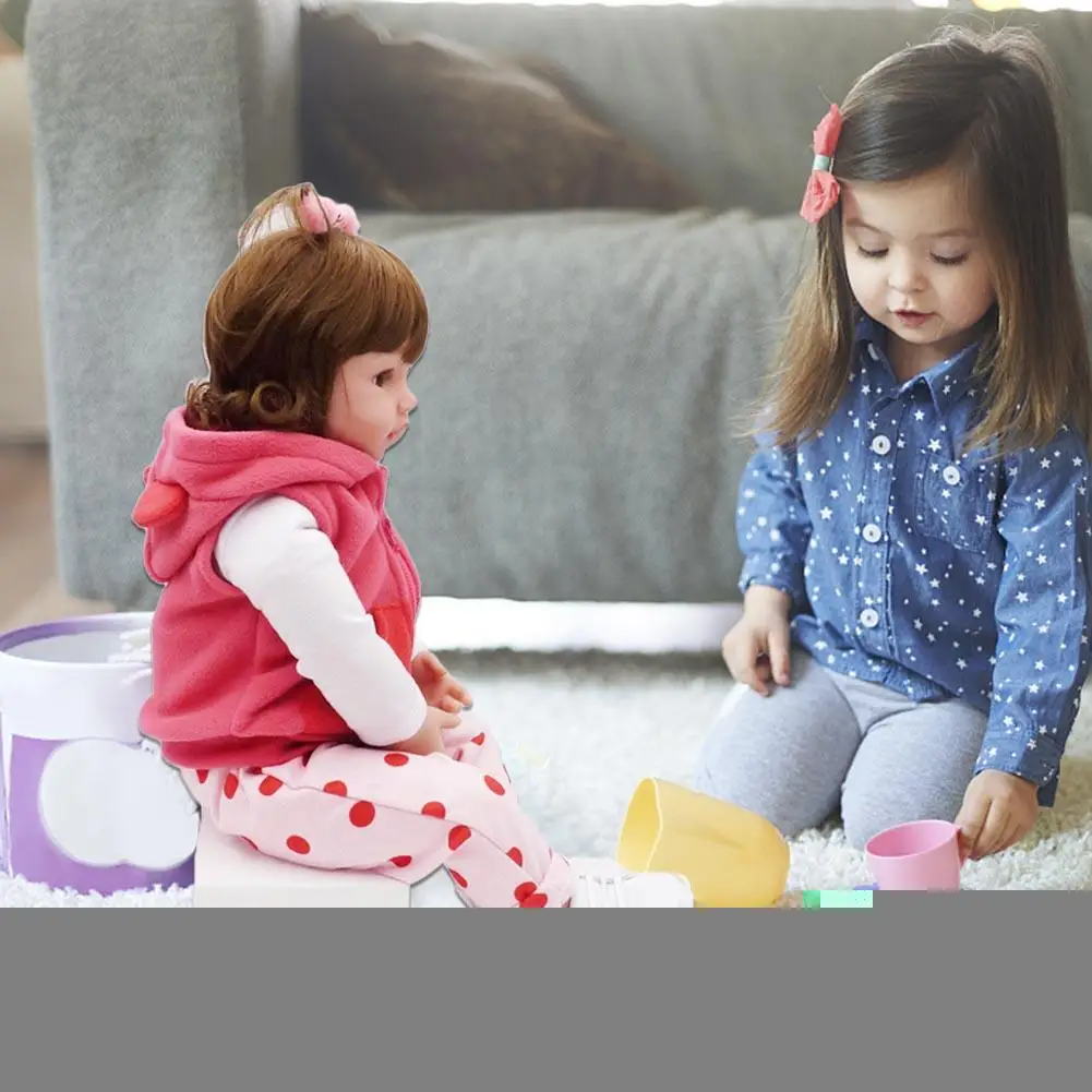 46CM Reborn Lifelike Doll Soft Silicone Cute Baby Dolls House Girl Toy Birthday Gifts Companion Toys | Игрушки и хобби
