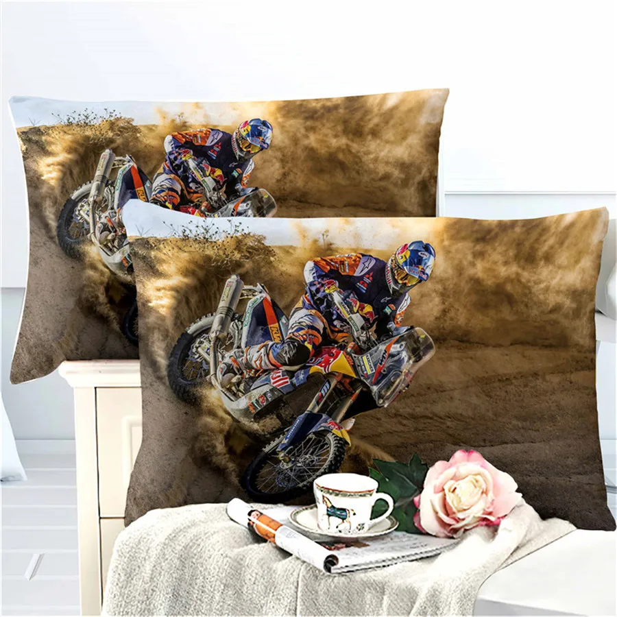 HELENGILI 3D Постельное белье с принтом &quotмотоцикл&quot постельное Bedcloth Наволочка на