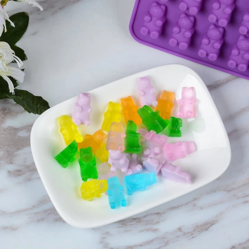 50 полостей красочные силиконовые Медвежонок Gummy конфеты формы с 4 капельницей Для