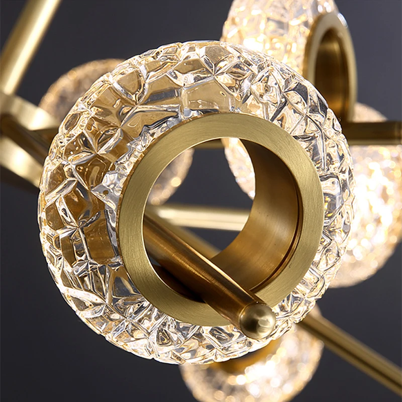 Роскошная Современная хрустальная Золотая прямоугольная Круглая Люстра