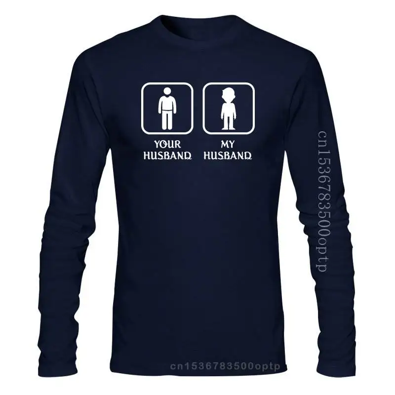 

Новая классическая футболка на заказ для вашего мужа, моего мужа, Мужская семейная однотонная мужская футболка с защитой от морщин