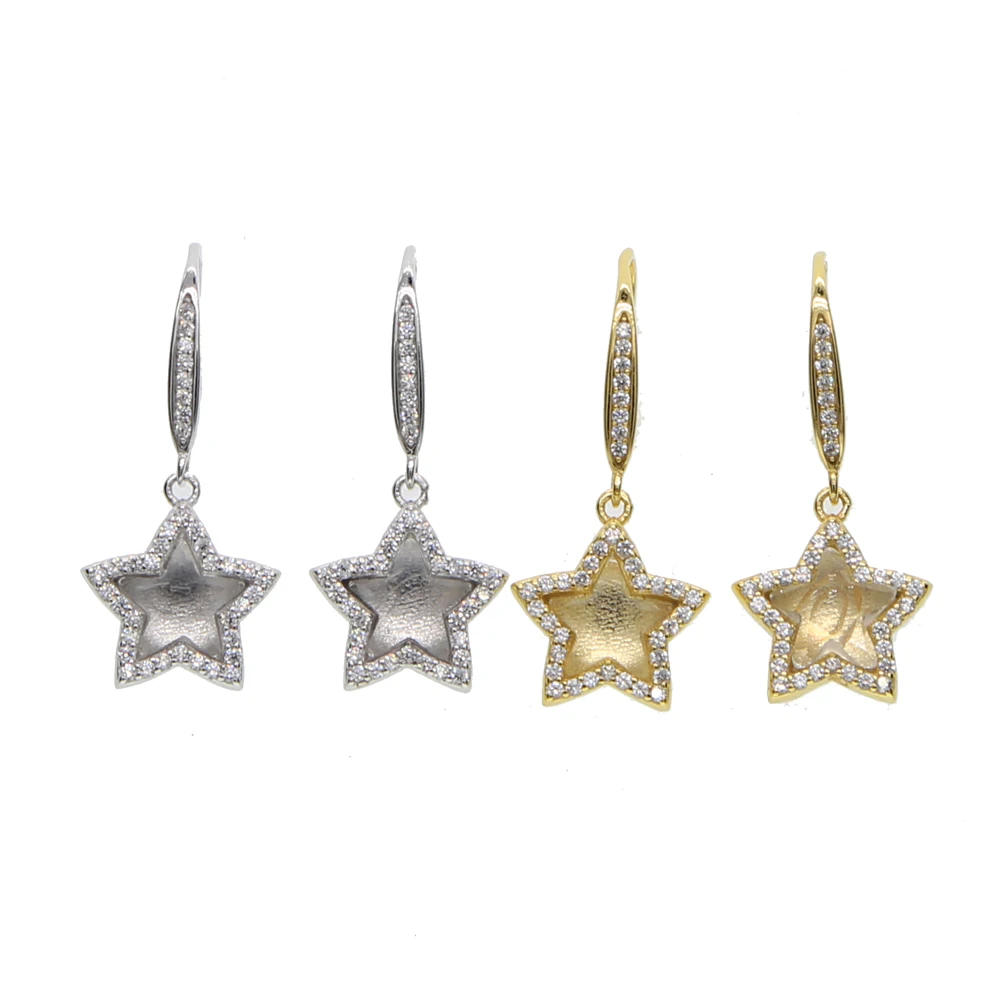 Женские серьги подвески со звездами из серебра 100% пробы|Серьги-подвески| |