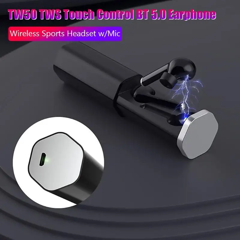TW50 TWS-стереонаушники с поддержкой Bluetooth 5 0 и микрофоном | Электроника