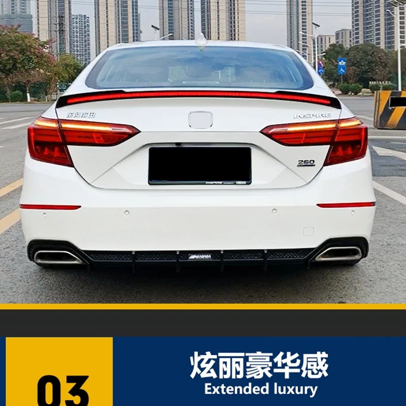 

For Honda Judai Accord inspire 2018-2020 With through streamer high quality ABS Spoiler Gloosy Black Tail Wing Lip Spoiler