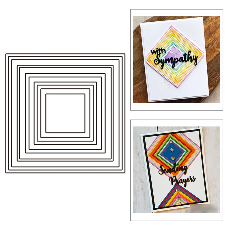 2021 новые квадратный фон металлический Трафаретный вырубной штамп для