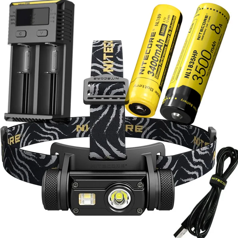 NITECORE HC65 USB Перезаряжаемый налобный фонарь CREE XM-L2 U2 max 1000 люмен дальность луча 110 м наружная фара для велосипеда - Испускаемый цвет: NL1834 NL1835HP I2