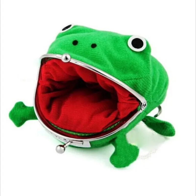 1 PC Frog Coin Purses Women's Wallet Pouch Manga Shape Fluff Clutch Cute Purse Holder Adult Kids Girls Gift Bags | Багаж и сумки