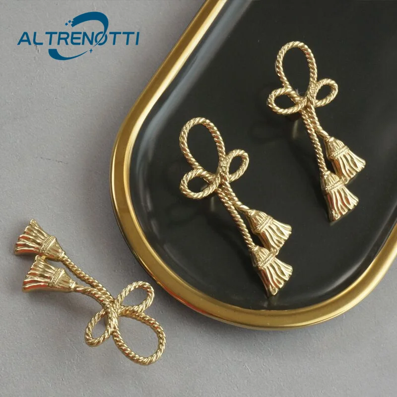 

Furniture Handle Drawer Luxury Brass Gold Rope Kitchen Cupboard Door Pull European Vintage Wardrobe Cabinet Metal Knob Hardware