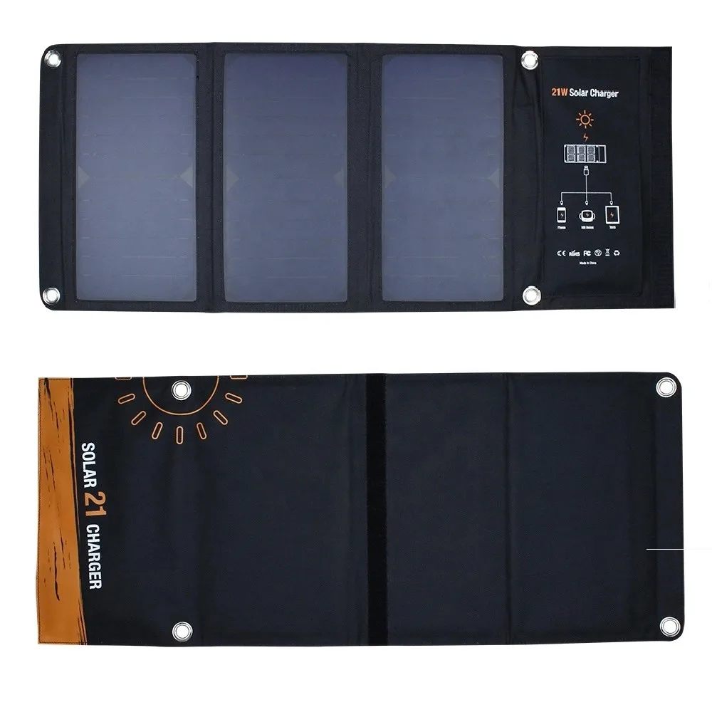 

5V 3.5A 21W Dual USB Output Sunpower Monocrystalline Folding Solar Panel Charger