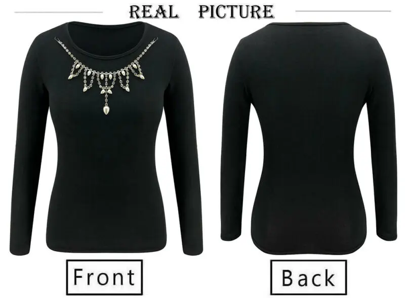 

Women's Autumn Long Sleeve Crystal Shirt Casual Ladies Pullover Tops Blouse
