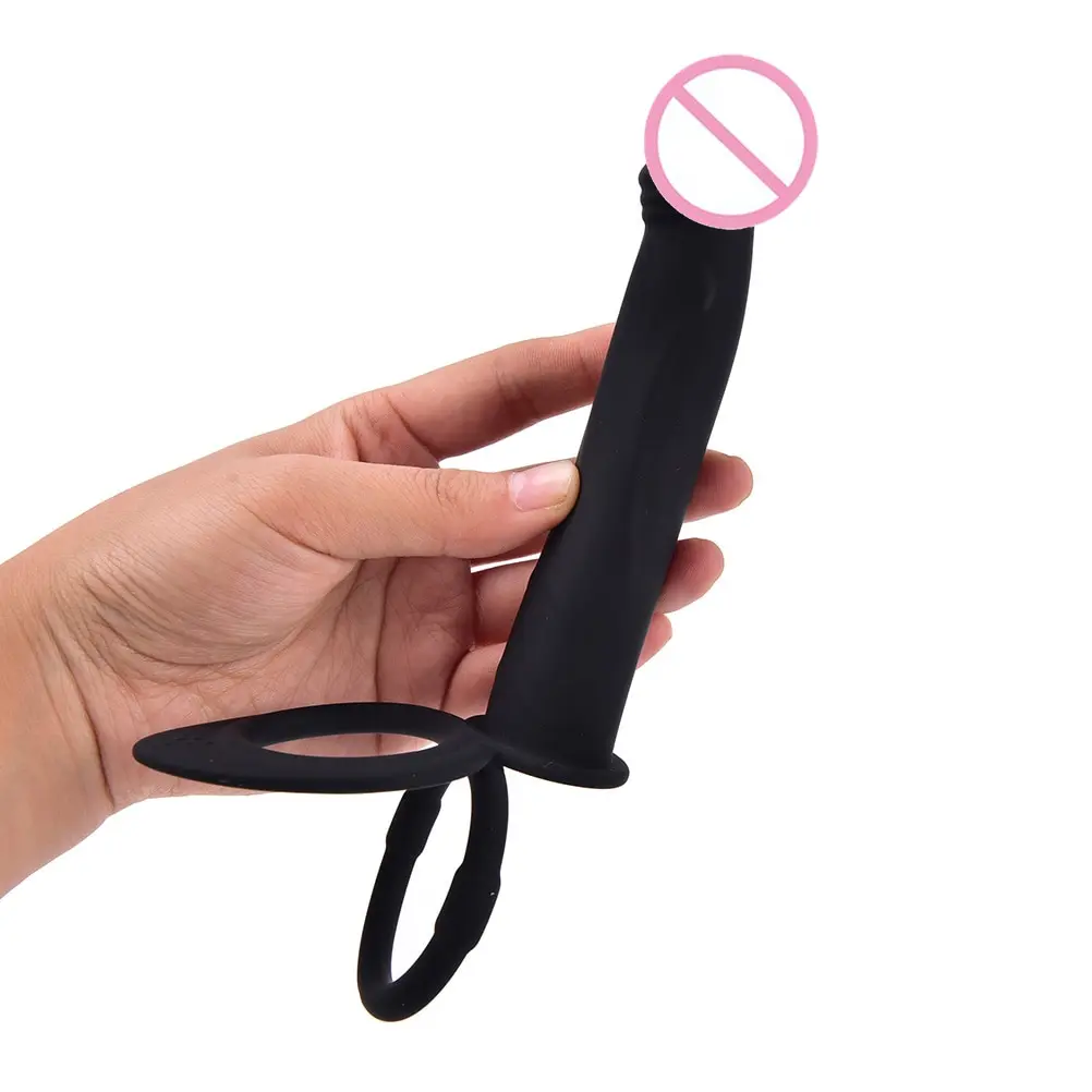 Black Silicone Strap On Penis Anal Plug Double Penetration Sex Toys Strapon Dildo Adult Products for Beginner |