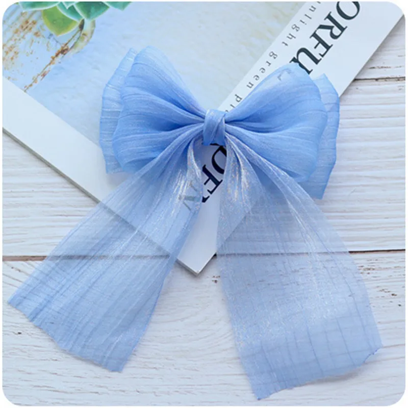 

1PC Gauze Big Barrette Bow Baby Top Clip Kid Streamer Hairpin Children Little Fairy Colored Hairgrip For Girls Hair Accessories