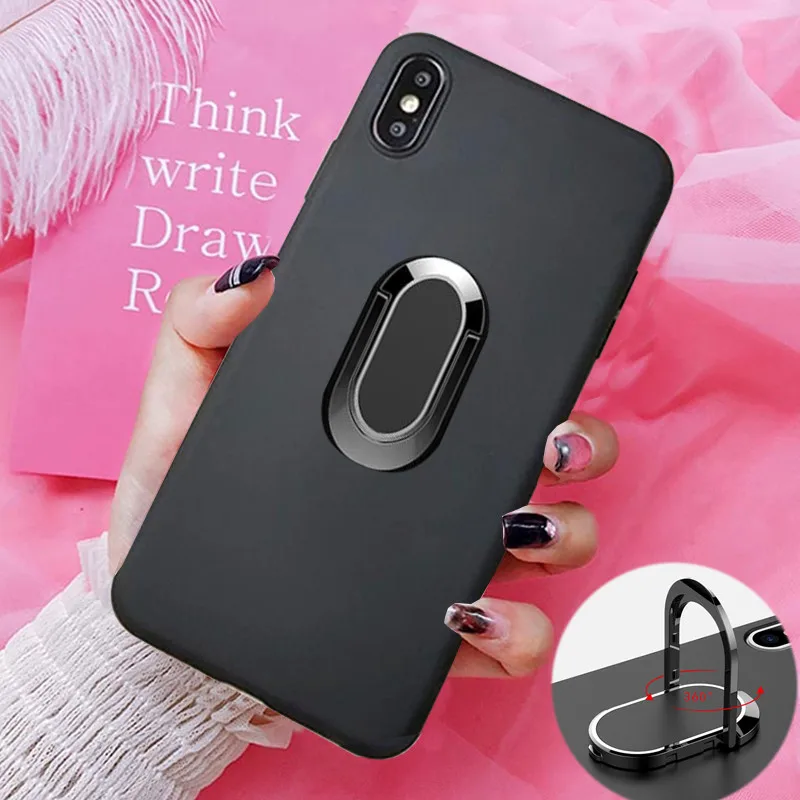 Finger Ring Matte Coque for LG K8 Plus K9 2018 LV3 2017 K10 Alpha Power Case Holder Cover