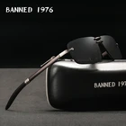 Солнцезащитные очки поляризационные UV400 Мужские, модные брендовые солнечные аксессуары в металлической квадратной оправе, для вождения