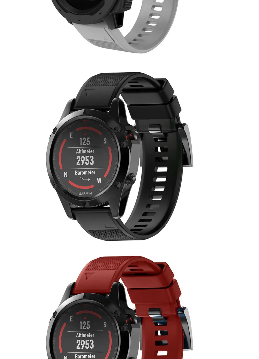 Силиконовый ремешок для часов с быстроразъемным ремешком 26 мм для Garmin Fenix 3 3HR 5X 5X plus D2 6X 6X Pro Watch Easyfit Watch Wrist Band