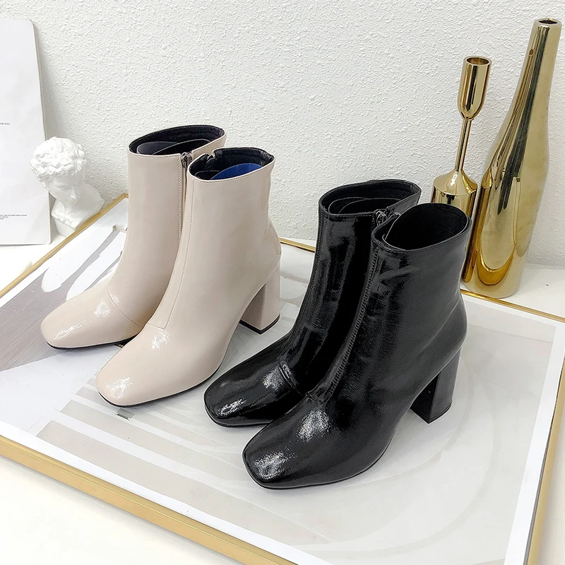 WETKISS/ботинки из искусственной кожи женские ботильоны женская обувь на высоком