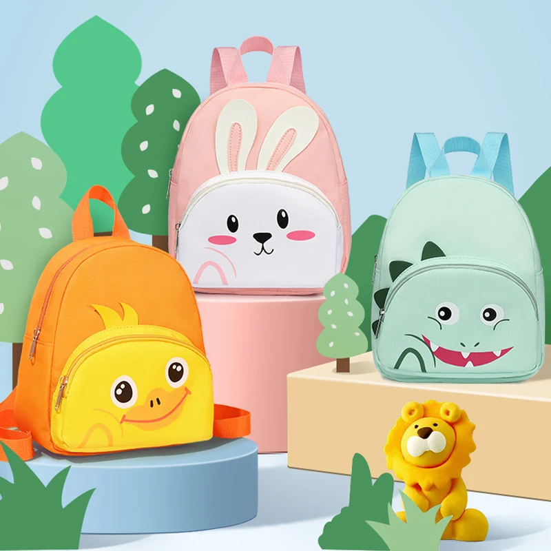

Cartoon Animal Baby Backpack Nylon Anti-slip Travel Bag Lightweight Cute Toddler Schoolbag Large Capacity Kindergarten Bookbag