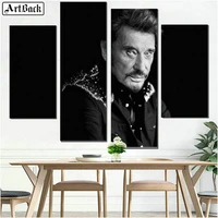 four spells diamond painting johnny hallyday portrait full square french singer wall decoration diamond mosaic crafts stickers