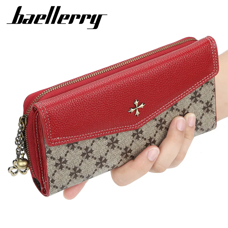 

Женский кошелек Baellerry, Дизайнерский Модный Бумажник для телефона, роскошный длинный женский кошелек из искусственной кожи