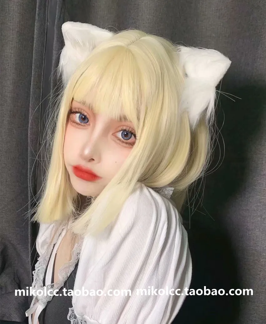 

Lolita Headwear Cosplay Cat Ears Clip Hair Ties Bunny Designer Kawaii hare on the head Anime Accessories