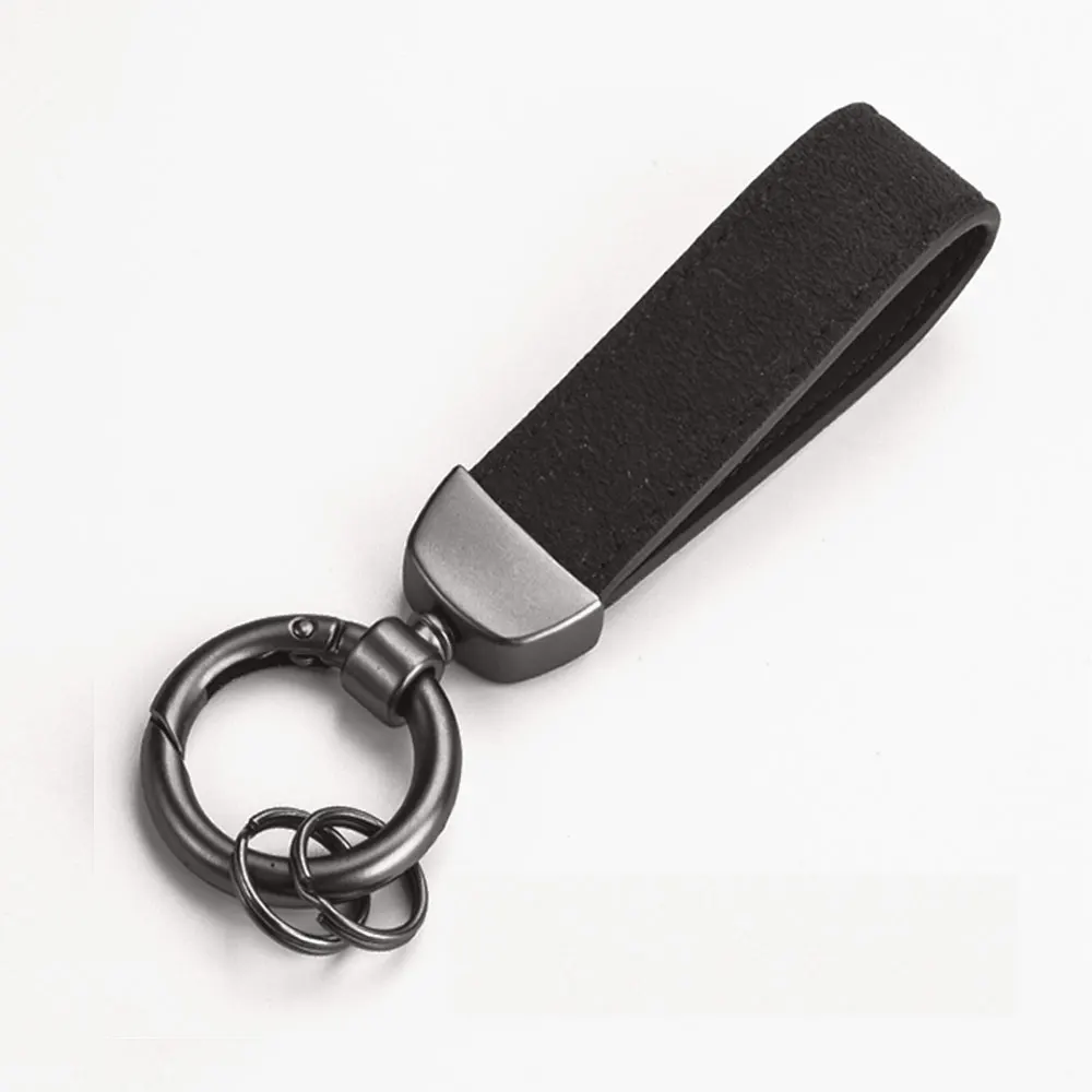 Car Rings Key Chain Leather Horseshoe Keychain Car Keyring For Sline RS AMG R For Benz For Toyota V W Car Accessories Gift