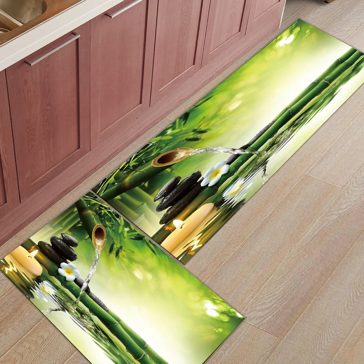 2 шт./компл. Spa бамбуковый камень дзен кухонный коврик современный ковер для