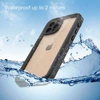 redpepper 100 waterproof case for iphone 12 11 pro max xs xr x 12 mini swim diving transparent back seal tpu armor phone cover